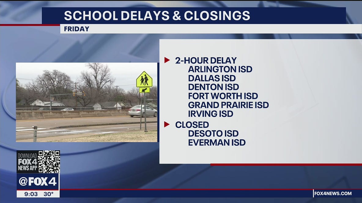 Dallas, Fort Worth ISDs among North Texas districts opening late Friday due to weather
